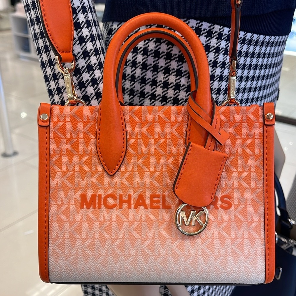 Michael Kors Mirella Extra-Small Ombré Logo Crossbody XBODY Shopper 
Poppy 
NWT - Picture 15 of 16